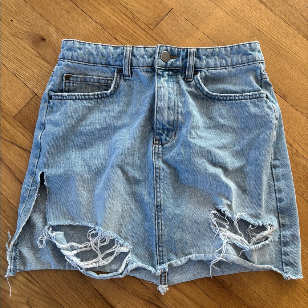 Billabong x Sincerely Jules Distressed Denim Mini Skirt